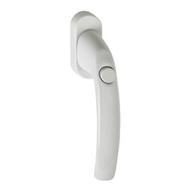 HOPPE Duraplus Atlanta Window Handle in Aluminium Traffic White (with Push Button)