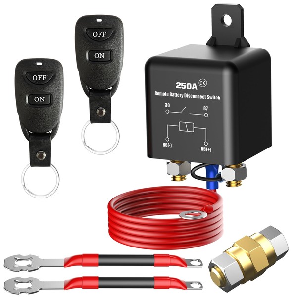 Side Post Remote Battery Disconnect Switch 12v, 250A, Upgrade Prevent
