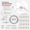 Wire Curtain Hanging System - 16ft Stainless Steel Room Divider