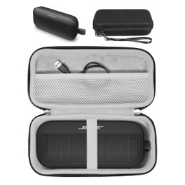 GETGEAR Case for Bose SoundLink Flex Bluetooth Portable Speaker by getgear, mesh Pocket for Charger Cord, Detachable Wrist Strap (Black)