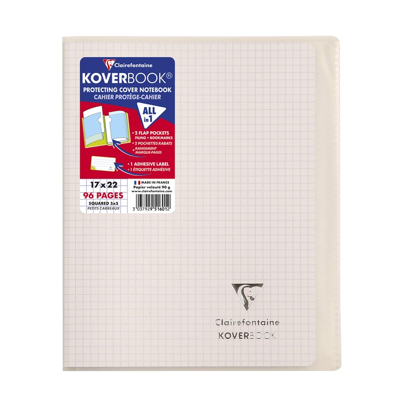 Clairefontaine 951601C Koverbook 17 x 22 cm, 48 Sheets, Squared,