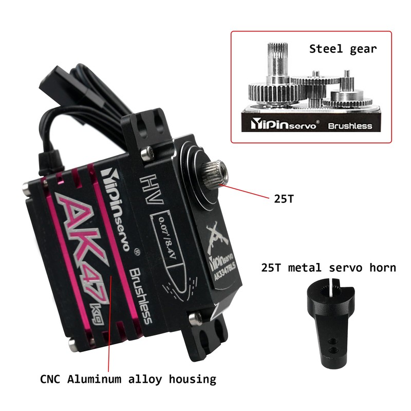 47KG High Torque Digital Servo Stainless Steel Gear 180 Degree