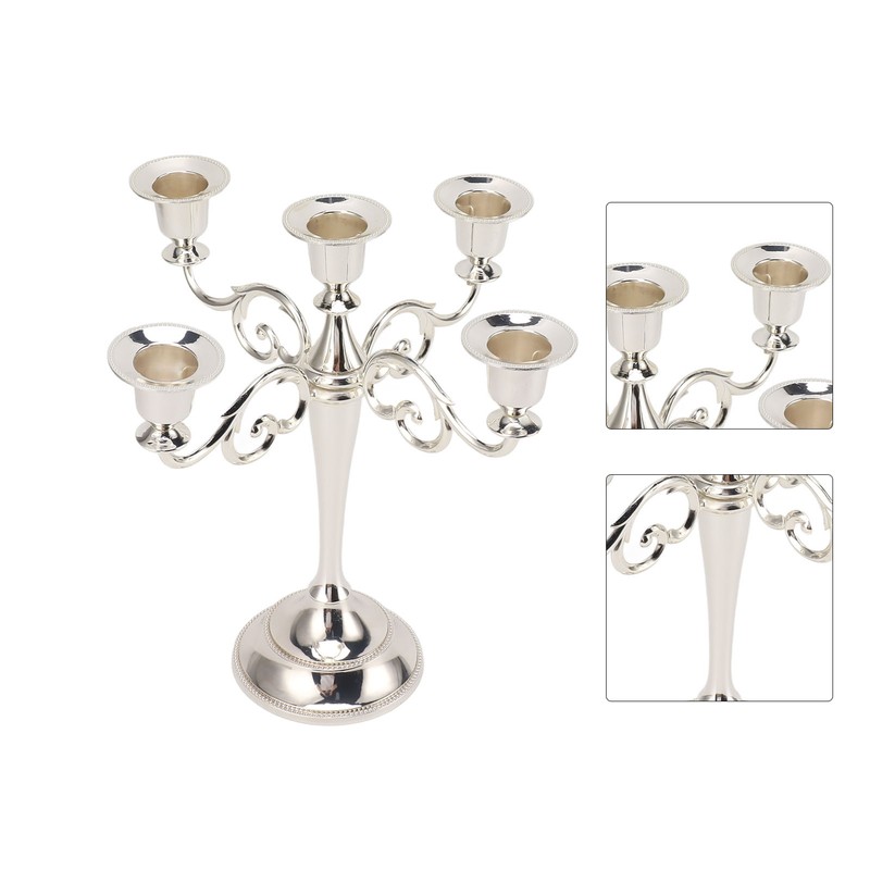 5 Arm Candlestick Holder Iron Retro Decorative Candle Holder Centerpiece