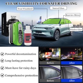 HASAIKA® Auto-Windschutzscheibenreiniger, Glas-Ölfilm-Entferner, Multifunktionale Kfz-Ölfilm-Reinigungsbürste, Verbesserte Klarheit und Sichtbarkeit des Glases, 180 ml