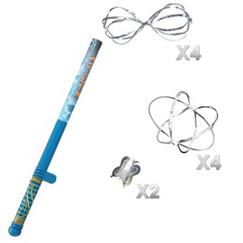 Fun Fly Stick Electric Static Wand Science Kit Education Toys Magic Levitation Wand 10 Flying Shapes Suspension Stick Learning Toys(Blue)