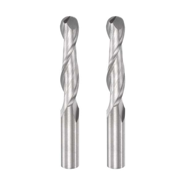 sourcing map 2pcs Ball Nose End Mill 6mm Diameter 28mm