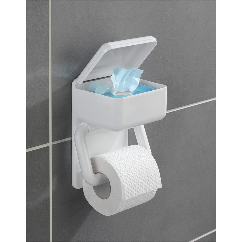Wenko 8514500 Toilet Roll Holder 2 in 1