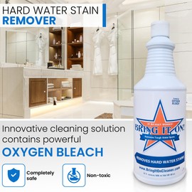 Bring It On Cleaner Hard Water Stain Remover - Soap Scum, Calcium, Lime Scale, Remover for Shower Door, Tile, Glass, Fiberglass, Bathroom, Sink, Stone, Door 32 Ounce