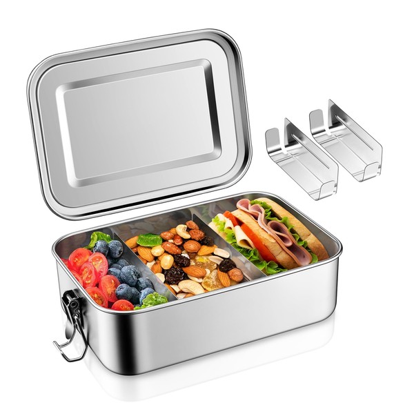 Homikit Bento Box, 1400 ml Stainless Steel Lunch Box with
