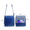 Women's Fringe Faux Leather Crossbody Bag Tassel Shoulder Bag-E031(Royal Blue)
