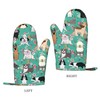 Dog Silicone Oven Mitts and Pot Holders Set Kitchen Gloves