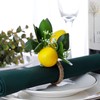 IUIBMI Lemon Napkin Rings Set of 6, Yellow Faux Lemon