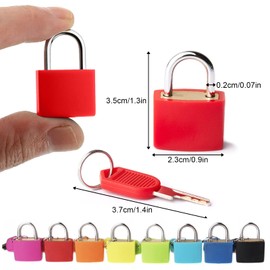 Luggage Padlocks, 8 Pairs Metal Suitcase Locks with Keys, Multicolor Mini Keyed Padlock for Luggage, Suitcase, Backpack, Laptop Bag, Gym Locker, Filing Cabinets, Toolbox (8 Colors)