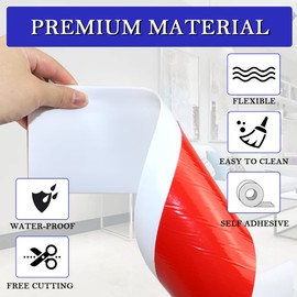 LSGCQ Flexible Baseboard Molding Trim 4 Inch x 60 Feet Self-Adhesive Vinyl Wall Base Peel and Stick Cove Base Rubber Wall Base Moulding Trim (White)