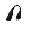 Elecom ECT-3401BK Power Strip, 3.9 inches (10 cm), Short Swing