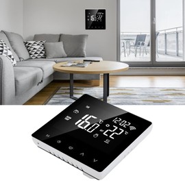 ME81H AC230V 50/60Hz Smart Thermostat 5~90°C WiFi Intelligent Thermostat LCD Touchscreen Water Underfloor Heating Thermostat for Tuya (White Background White Button 3A)