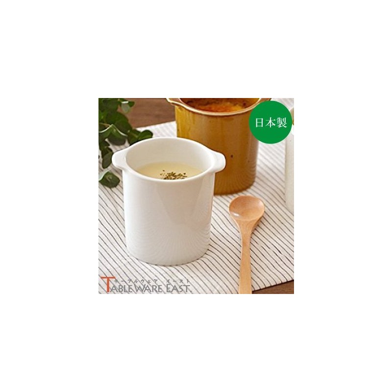 テーブルウェアイースト 茶碗蒸し ジャポネココット蓋付き ホワイト 和カフェスタイル 230cc