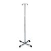 Medline 4 Leg IV Poles Stand, 2 Hook, 4 Caster,