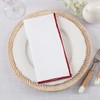 Occasion Gallery Red Stonewashed Stitch Border Woven Fine Dining Cloth