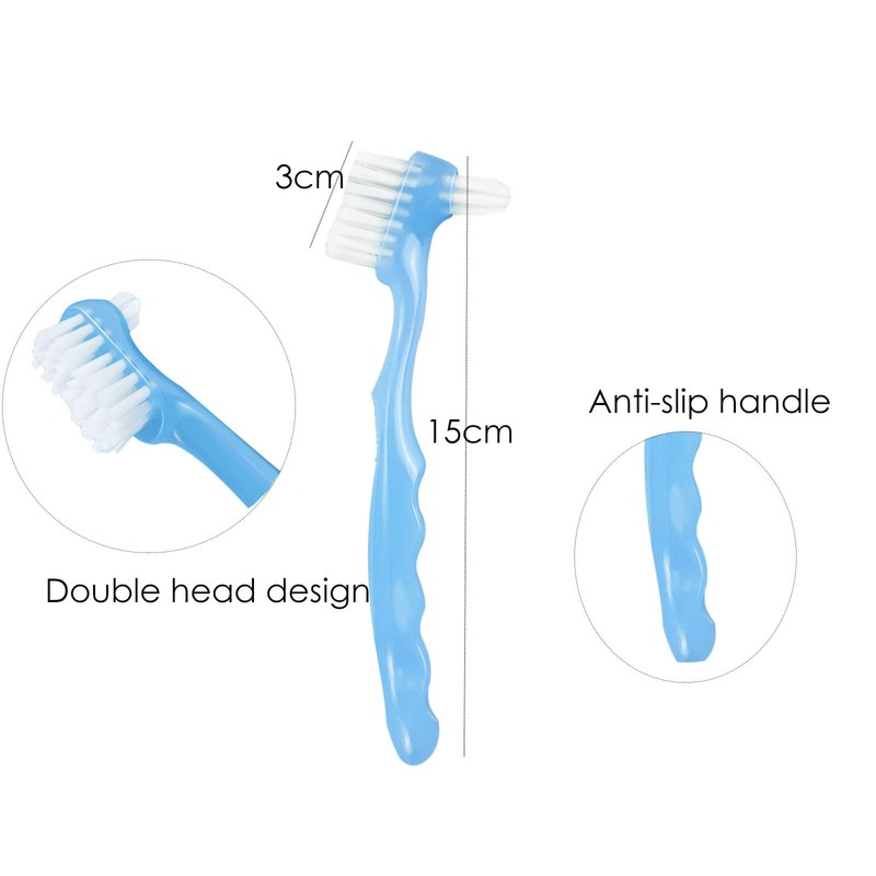 Pack of 4 Portable Denture Cleaning Brushes with Moderate Multilayer