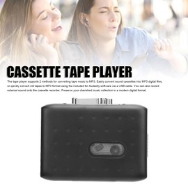Portable Cassette Player Tape Recorder Player - Cassette to MP3 cassette, double-sided tape to digital converter, built-in microphone, reverse recording to tape