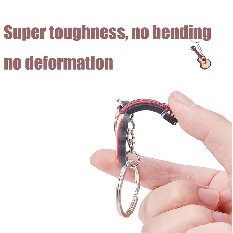 LJFEA 2 pcs Creative Bright Colour Musical Instrument Key Ring