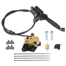 Asecupdat Front Disc Hydraulic Brake Master Cylinder Caliper Assembly and Pads for 50cc 70cc 90cc 110cc 125cc SSR Apollo RFZ Taotao Coolster SDG Chinese Pit Dirt Bike Parts