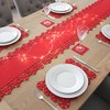 eBuyGB Festive Christmas Table Runner, Felt, Red, 2 Metre