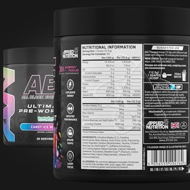Applied Nutrition Applied Nutrition ABE Pre Workout - All Black Everything Pre Workout Powder, Energy & Physical Performance with Citrulline, Creatine, Beta Alanine (375g - 30 Servings) (Candy Ice Blast)