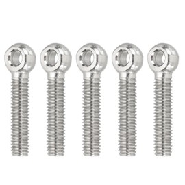 PATIKIL M8x45mm Lifting Shoulder Eye Bolts, 5 Pcs Machinery Shoulder Lifting Screw Bolt 304 Stainless Steel Threaded Screw Eyebolt for Lifting Hanging Valves Fasteners, Silver