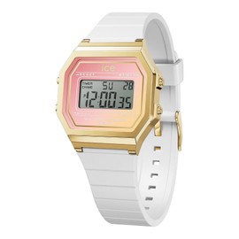 Ice-Watch - ICE Digit Retro Sunset Women's Watch with Plastic Strap (Small), White, Pink and Yellow, Strap.