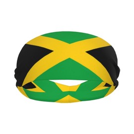 Jamaica Flag Headbands Sports Headband Moisture Wicking Sweatband for Men Women Athletic Hairband for Running Football Tennis Volleyball Yoga Unisex
