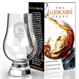 GLENCAIRN CLAN CREST SINCLAIR ETCHED WHISKY GLASS IN GIFT CARTON