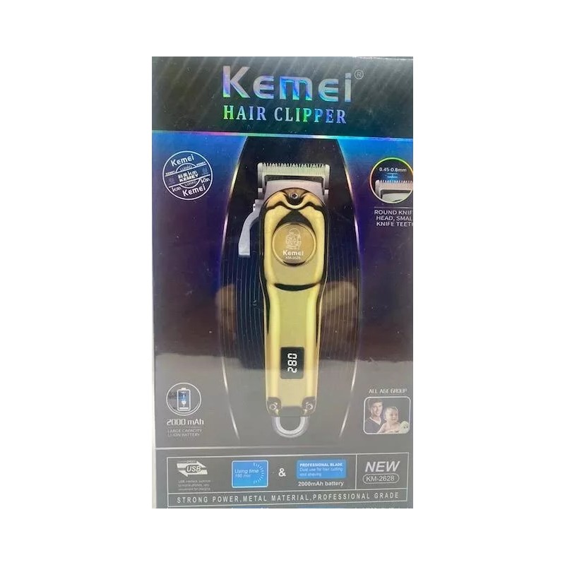 Kemei Golden Cordless Professional Hair Clippers Hair Trimmer For Men
