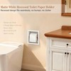 White Recessed Toilet Paper Holder,for Standard/Mega Roll