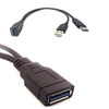 ALINNA Black USB 3.0 Female to Dual USB Male Extra