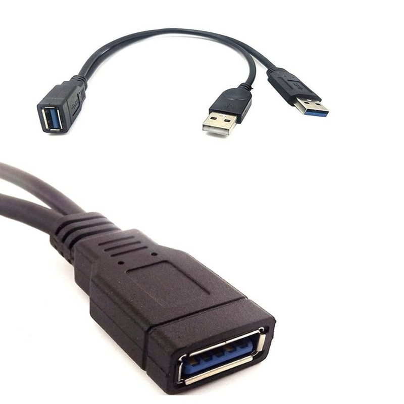 ALINNA Black USB 3.0 Female to Dual USB Male Extra