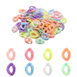 WELANE Acrylic Linking Rings, 300 PCS Candy Color Acrylic Chain Link for Eyeglass Chain, Jewelry Making, Phone Decor, DIY Craft (16 X 12mm)