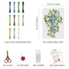 FREEBLOSS DIY Cross Stitch Wall Hanging Kit Spring Flowers Leaves