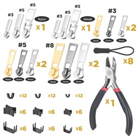 Szaboviktoria 105 Stück Reißverschluss Reparatur Set, Reißverschluss Zipper, Reißverschluss Reparaturset, Reißverschluss Reparieren, Zipper Repair Kit, Zum Reparieren Von Jeans, Mänteln, Jacken