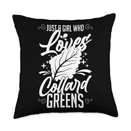 Collard Greens Recipe Plants Seasoning Vegatables Kale Throw Pillow