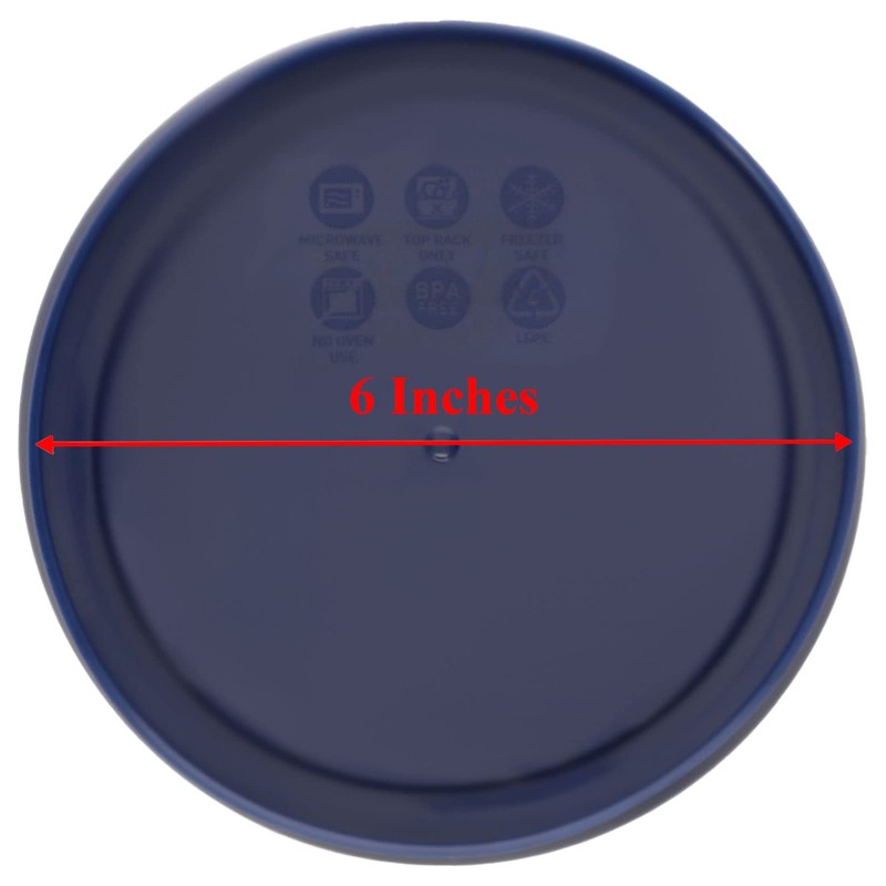 Pyrex 7201-PC 4-Cup Dark Blue Round Replacement Lids - 3