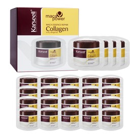 Karseell Collagen Hair Mask 10 ml x 24 Pieces, Maca Essence Argan Oil Hair Care, Deep Repair Collagen Hair Mask for Damaged Hair, Very Dry Hair, All Hair Types