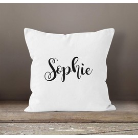 SpecialMe® Kissen-Bezug mit Namen Kissen-Hülle Namenskissen Baumwolle personalisierte Geschenke Dekokissen weiß Unisize