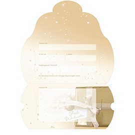 Voucher Cards in Case Shape (Set of 10) Foldable, with Slot for Closing, Format Closed: 131 x 93 mm - Gift Box for Christmas