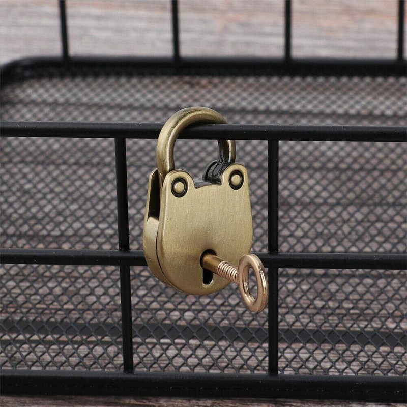 Vogueing Tool Small 1 Key Lock, 1pcs Vintage Antique Padlocks