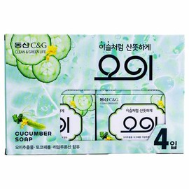 동산씨앤지 싱싱한 오이비누 90g x 4개입 Dongsan CNG Fresh Cucumber Soap 90g x 4 Pieces