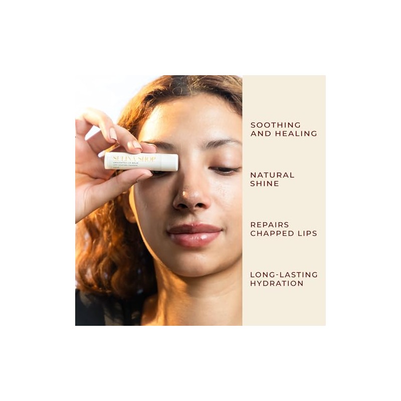 Bálsamo Labial Sin Perfume Unscented Lip Balm for Dry Lips,