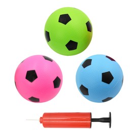 Coriver 3 Pack Mini Football, 15cm Inflatable Small Soccer Ball, 3 Colours Soccer Ball with 1 Pump, Summer Pool Beach Ball, Outdoor Indoor Sports Game for Kids Adults Training Play