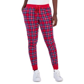 Charter Club Women's Printed Plaid Matching Jogger Pants (US, Alpha, Small, Regular, Regular, Cardinal Holiday Plaid)